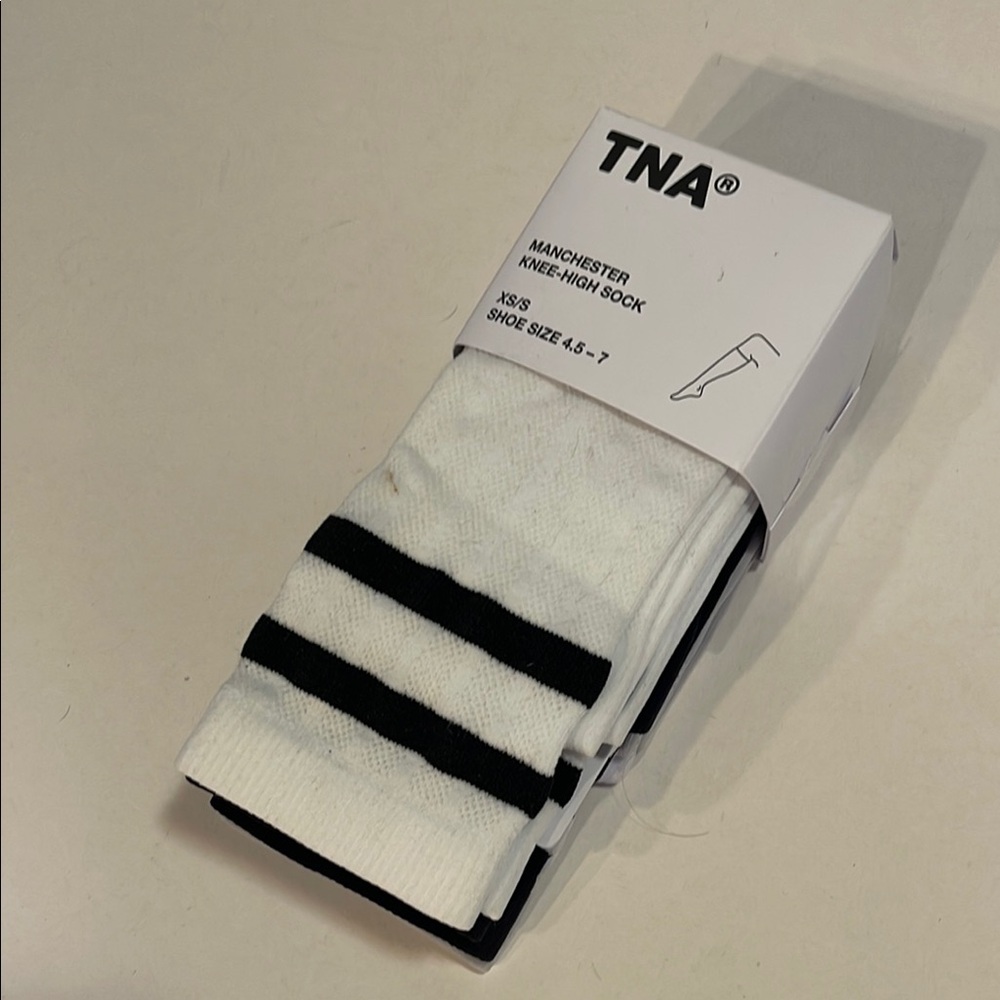 TNA Manchester Knee High Socks - Black and White